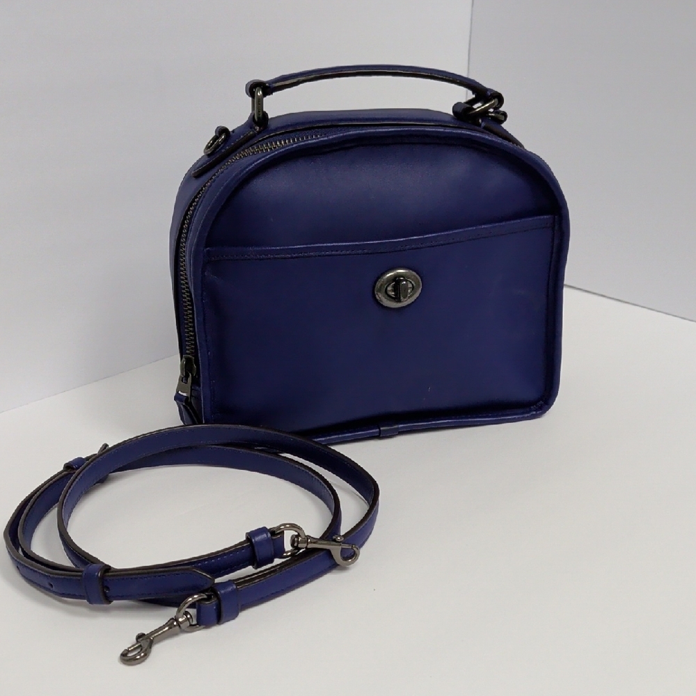 Coach Retro Style Violet/Indigo Lunch Pail Leather Handbag